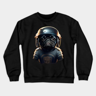 Pug as football player five Crewneck Sweatshirt